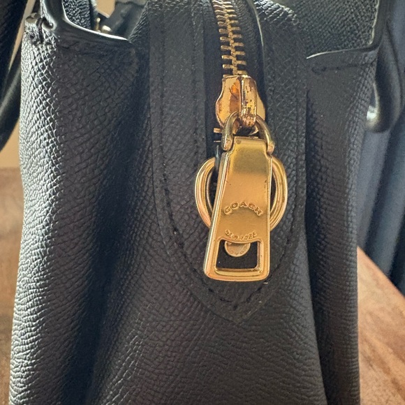 Black Coach Crossbody Purse with Gold Accents - Picture 5 of 13